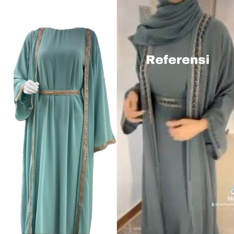 Abaya Tunisia Raya Gamis Muslim Panjang Wanita Hijab Pesta