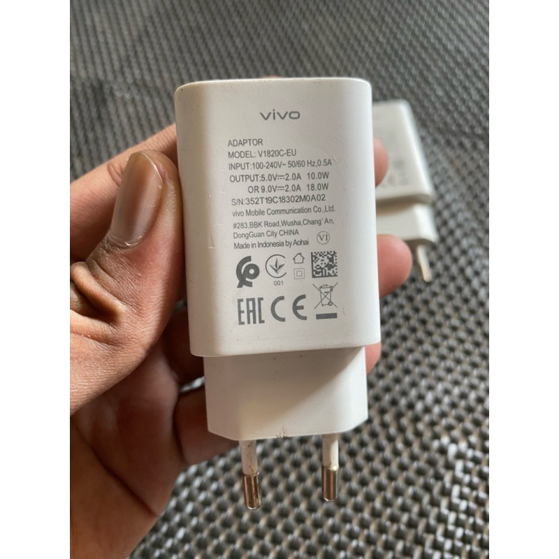 Kepala charger VIVO y51/y53/y21/y21s 18watt Ori Cabutan hp Fast charging