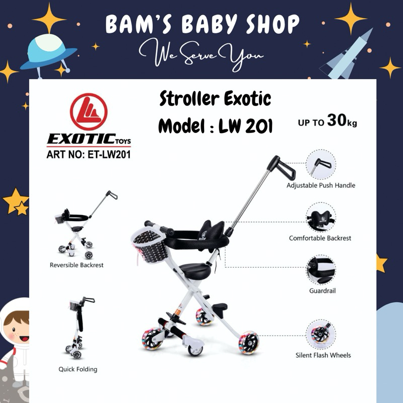 [FREE BUBBLEWRAP] BAMS TERMURAH STROLLER SEPEDA ANAK MIKRO TRIKE EXOTIC LW 005 105 002 003 101 001 0