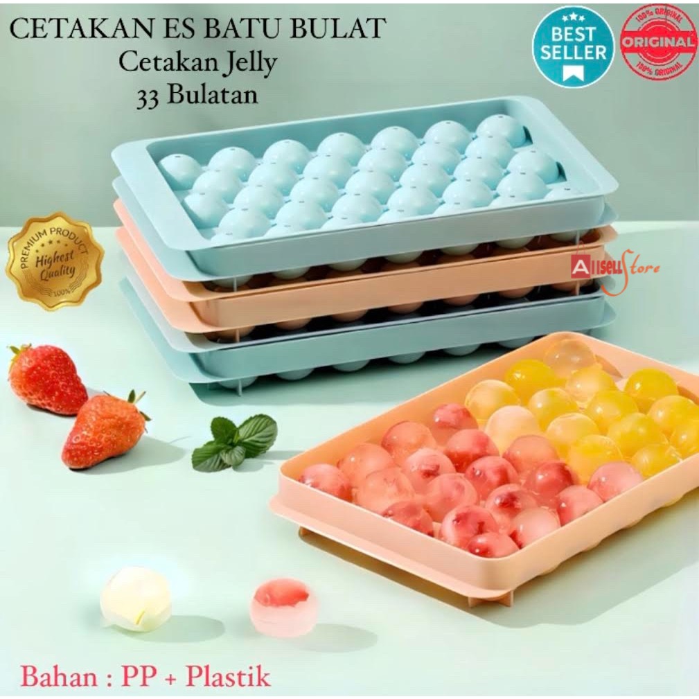 (BISA COD) PROMO Cetakan Es Batu Bulat 33 Bulatan / Cetakan Jelly Bulat Jumbo / Cetakan Pudding / Ic