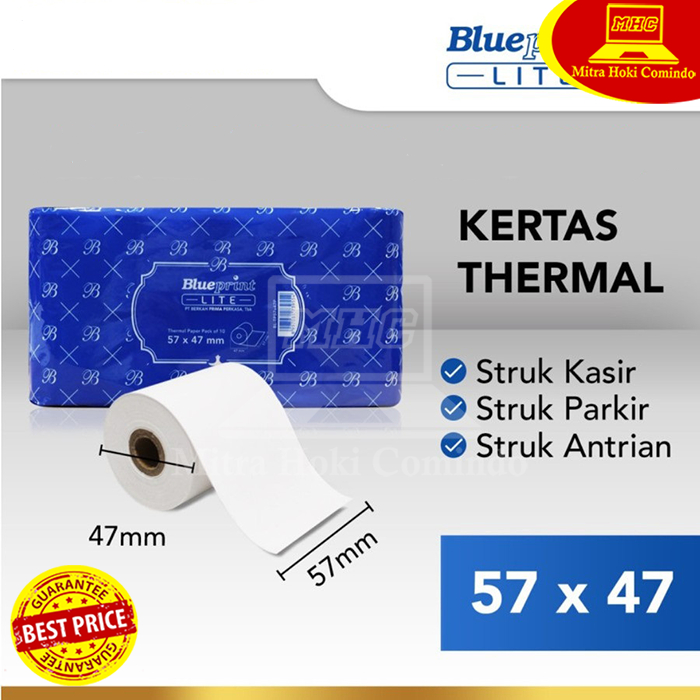 

Kertas Thermal Kertas Kasir Kertas Struk Blueprint Lite 57mm x47mm