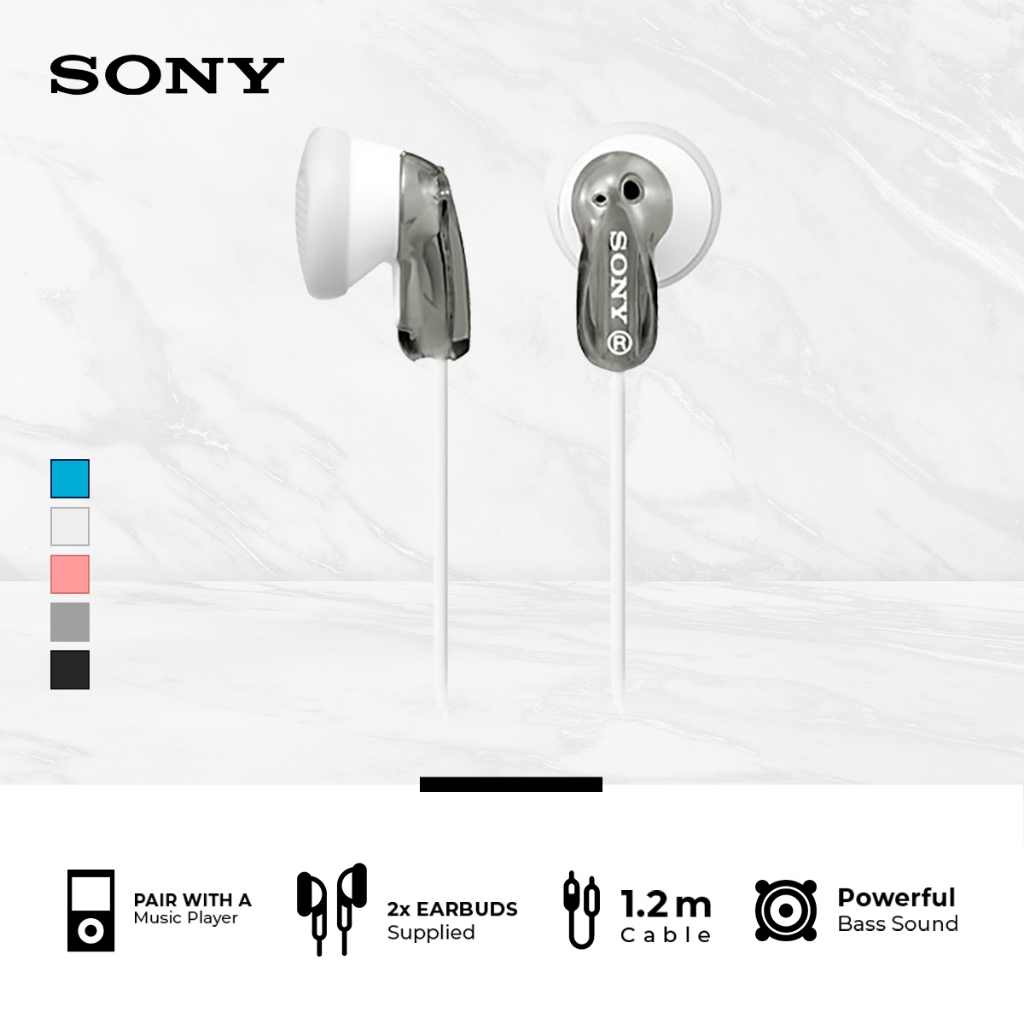 Earphone Sony MDR-E9LP Wire Headset Entry In-Ear No Microphone - Grey Earphone