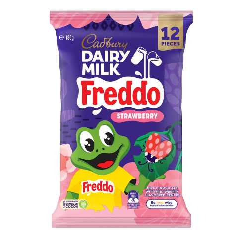 

Cadbury Dairy Milk Chocolate Freddo Strawberry Sharepack 12 Pack | 180g