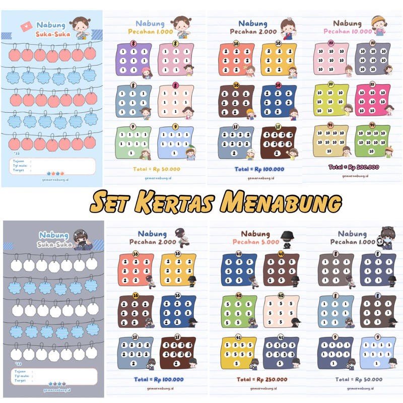

Set Kertas Saving Challenge Tantangan Menabung Masuk Ziplock Gemarnabung.id