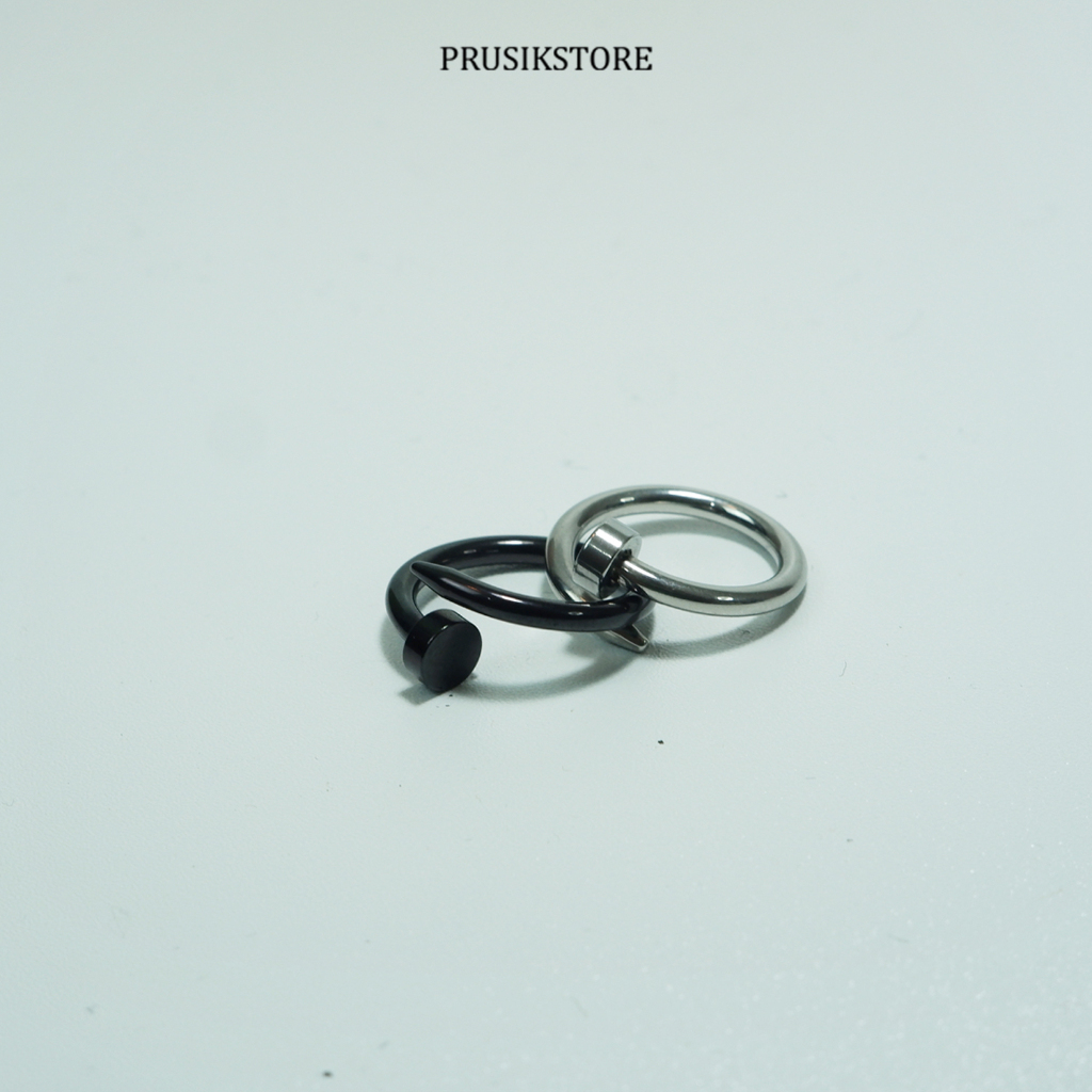 Cincin Titanium Pria/Cowok Keren Model Paku Anti Karat