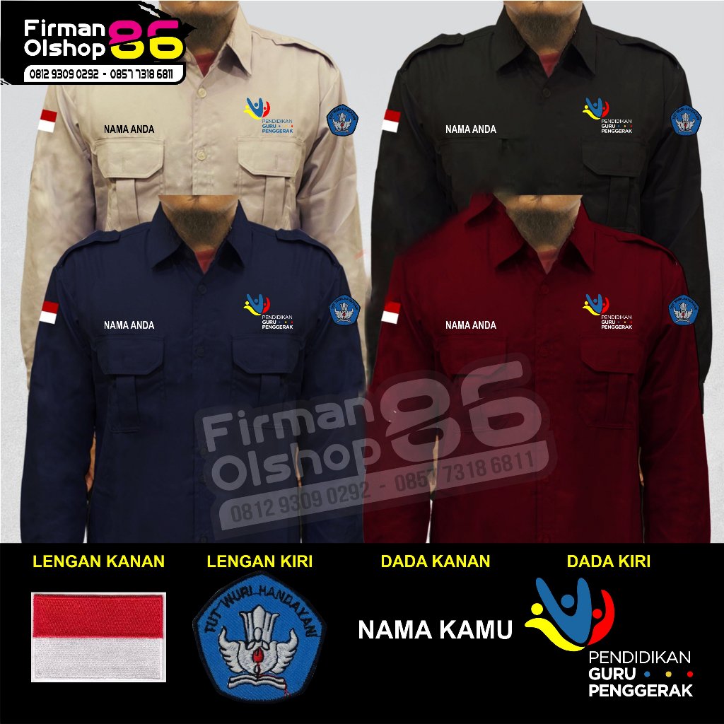 Bigsize Kemeja pendidikan guru Penggerak kemeja guru penggerak baju guru penggerakan seragam guru pe