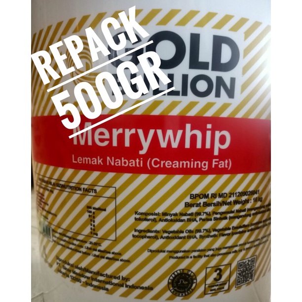 

Speial Eitin Mentega Putih Merrywhip repak 5gr Gl Bullin Merry whip 78