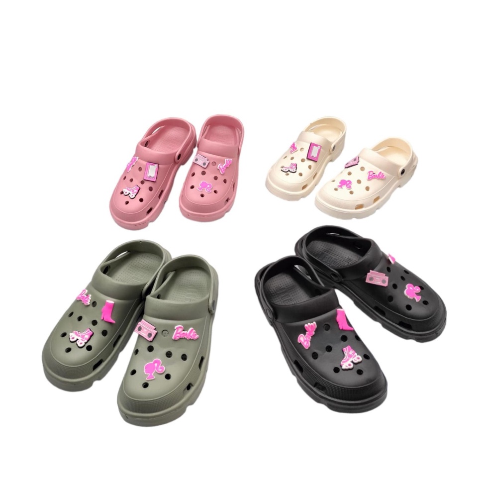 BEST PRODUCT Sandal Baim Barbie Wanita Dewasa Sepatu Sandal Kodok Motif Barbie Terbaru Sandal Crocs 