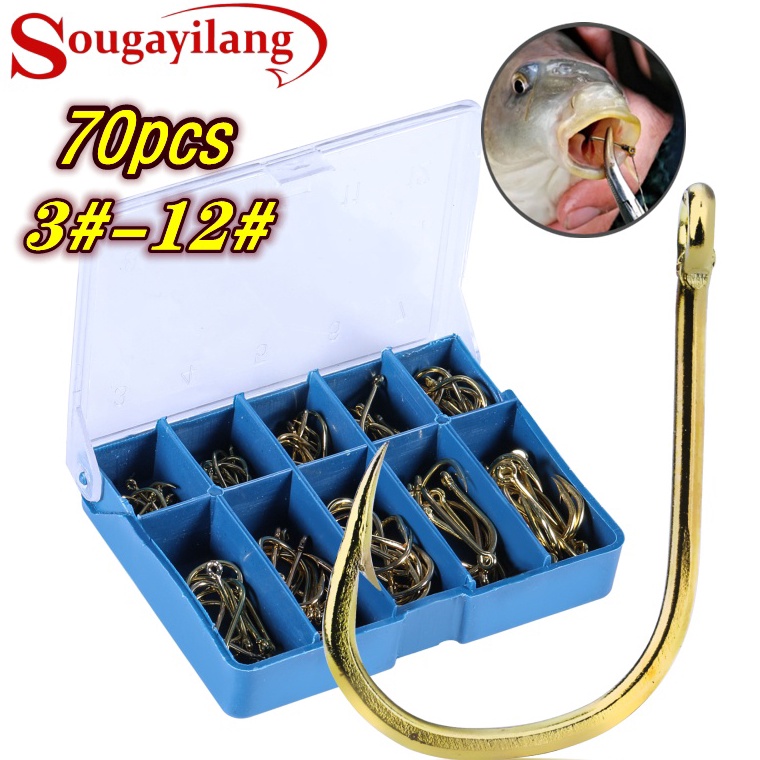 Chekout Sougayilang Kail Pancing Baru 7 buah NO3NO12 Kail Pancing Dalam Kotak Melayani Semua Ikan Me