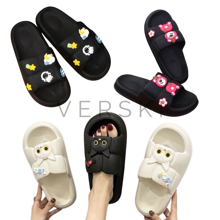SIAP KIRIM VERSKI Celestia Sandal Wanita Sendal Wanita Slipper Rumah Sandal SlipOn Sendal Rumah Sand