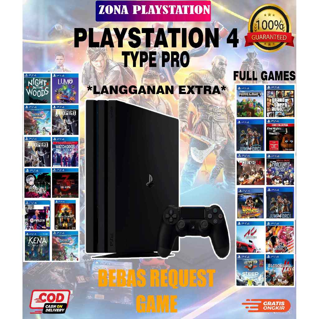 【 PS4 PRO 】PS4 SONY Playstation 4 PRO 1TB Original | 1000Gb Bonus GARANSI 1TAHUN *LANGGANAN EXTRA*