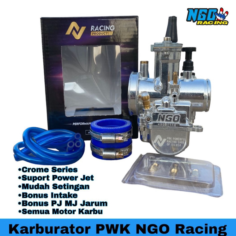 Langsung Order Karburator PWK Kotak 24 26 28 3 32 34 NGO Racing Crome Series Free Pilot Jet Main Jet