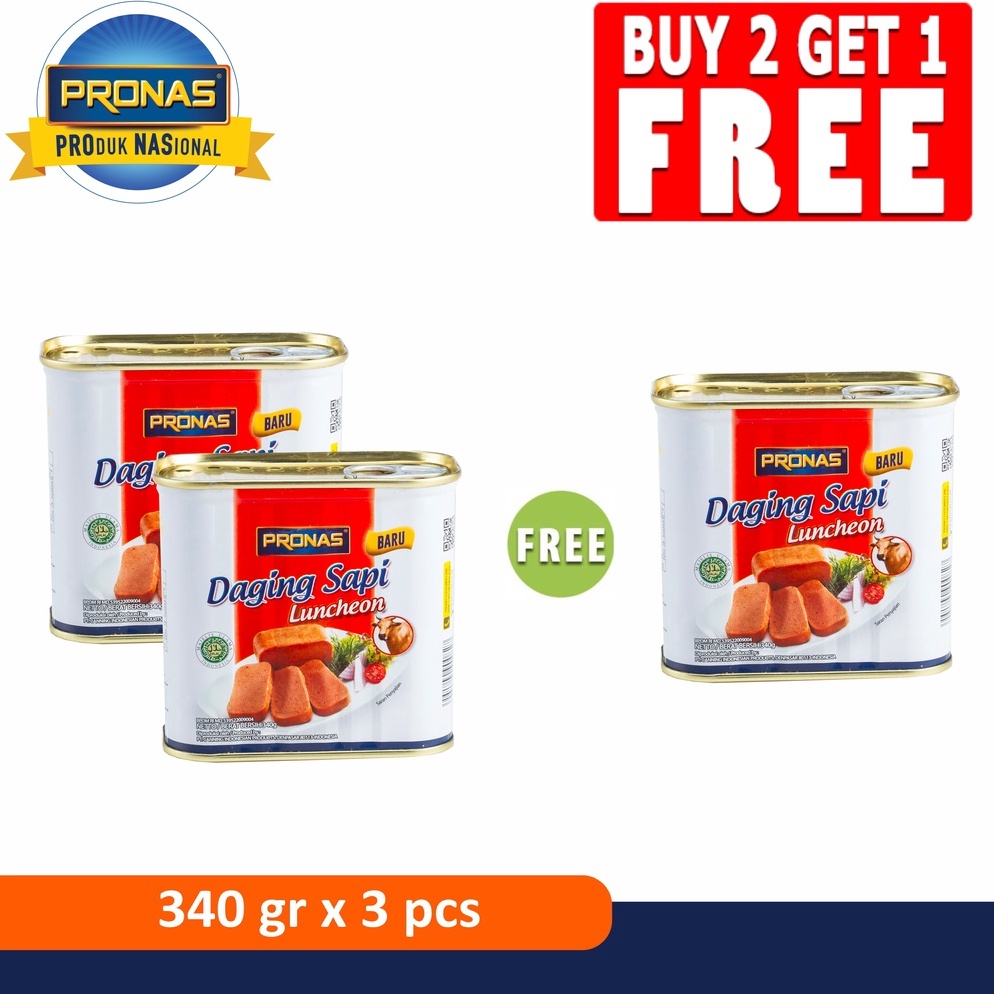 

XQD222 ORIGINAL PRONAS Luncheon Sapi Daging Blok Serbaguna 34 g Buy 2 Get 1
