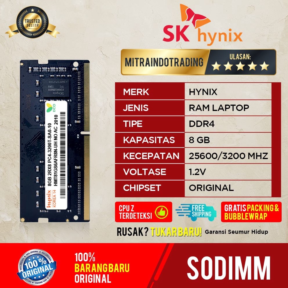 TREND TERBARU HYNIX SODIMM DDR4 8GB PC 256  32MHZ