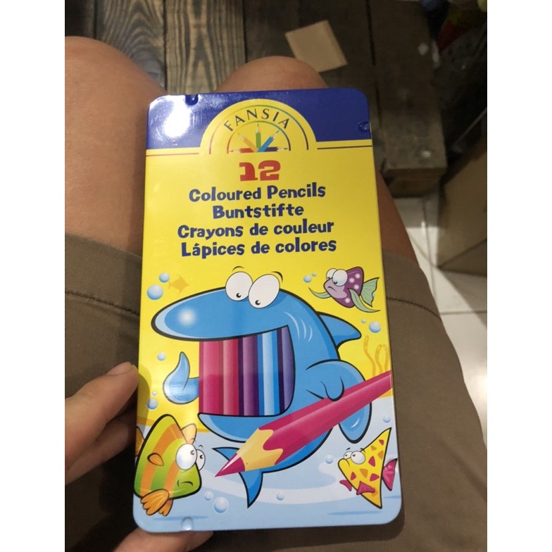 

Terbaru pensil warna fantasia aquareli biasa kaleng 12 warna BT