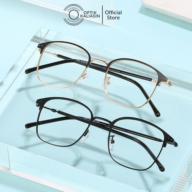 OPTIK KALIASIN - Frame Kacamata pria wanita kotak besi tipis minus plus anti radiasi photochromic 19