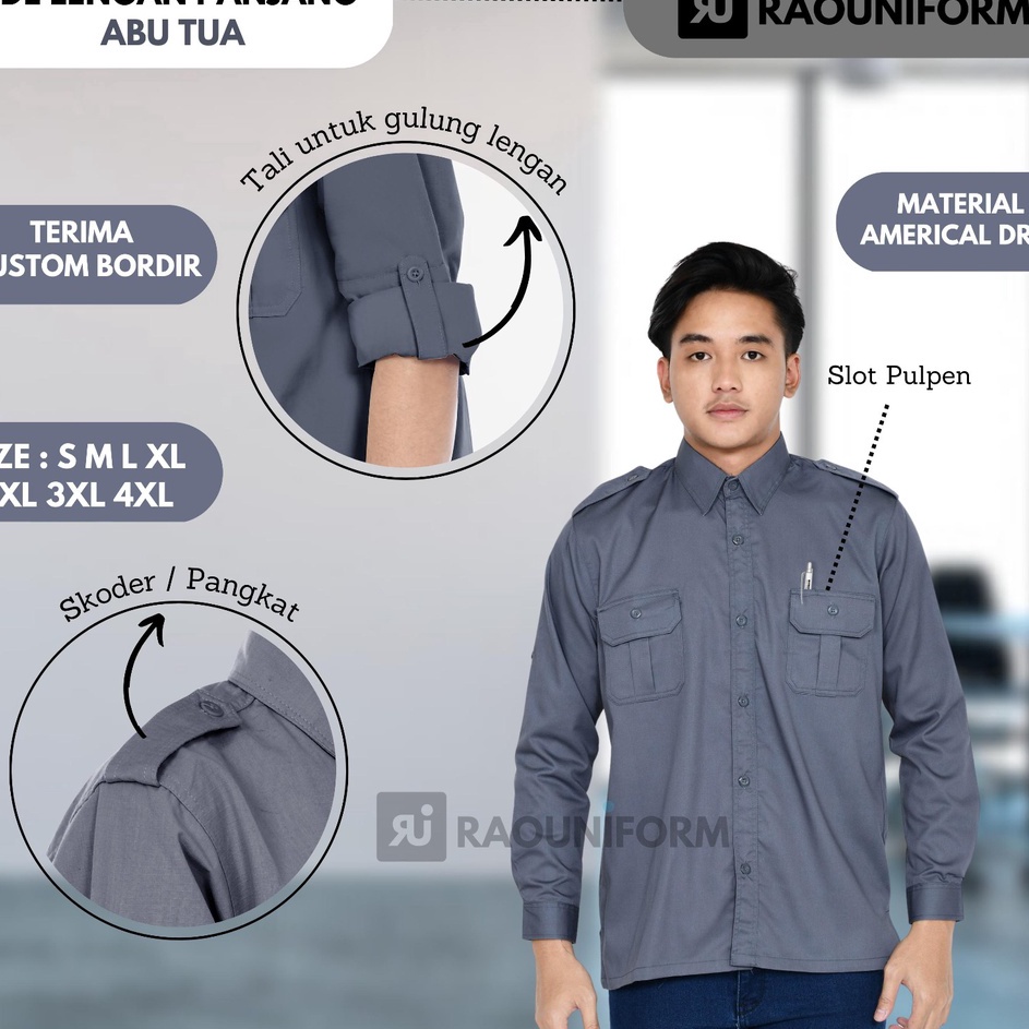 Limited Edition  Baju PDL LapanganBaju PDL Lengan PanjangPDL Custom bordirSeragam Kerja PriaSeragam 