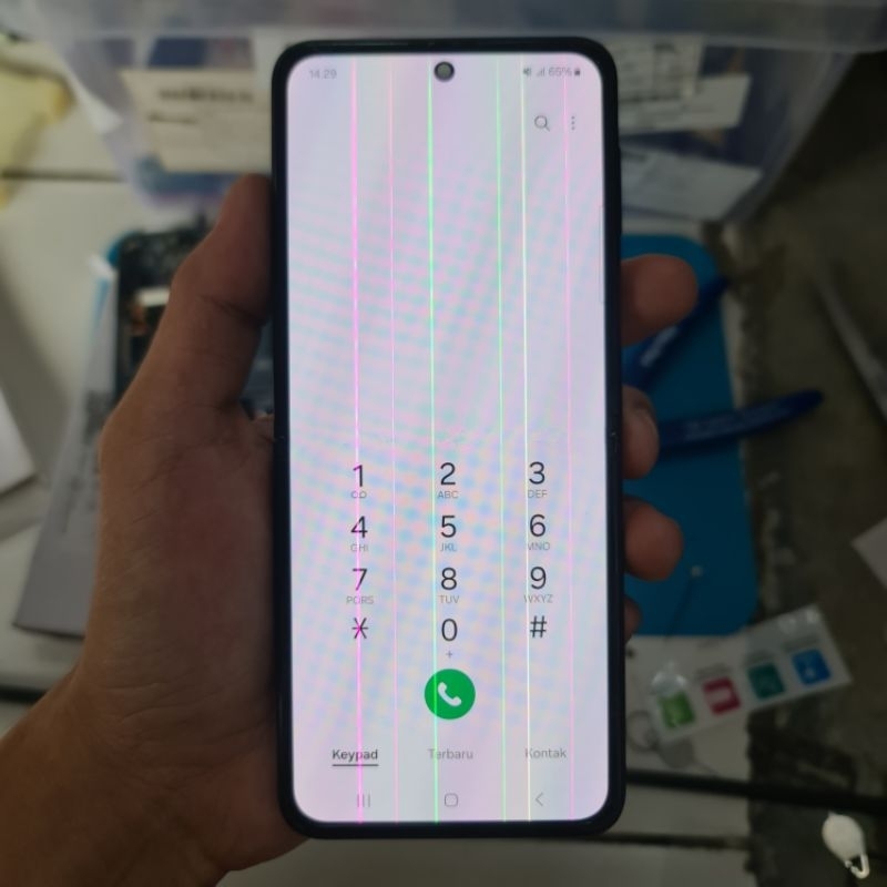 LCD SAMSUNG GALAXY Z FLIP 3 5G ORIGINAL MULUS MINUS GARIS NORMAL