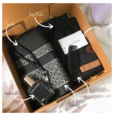 BAJU KOKO KADO BAJU KOKO SARUNG/HAMPERS RAMADHAN/HAMPERS LEBARAN/HAMPERS COWOK/GIFT BOX - PARCEL MAN
