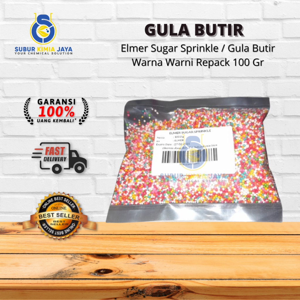 

Elmer Sugar Sprinkle 100 Gr / Gula Butir Warna Warni / Trimit