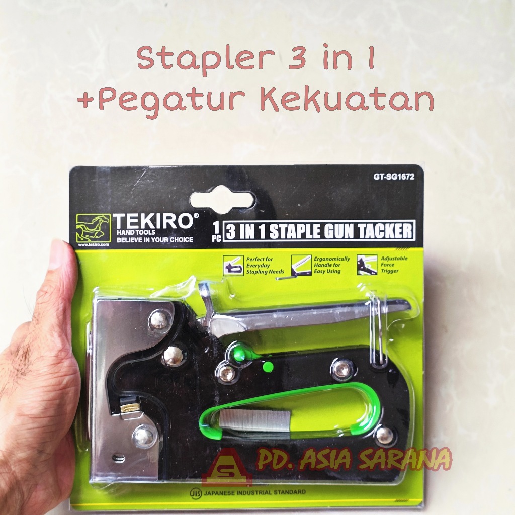 

Staple Gun Tembak 3 in 1 TEKIRO GT-SG1672 Jok Hekter Staples Steples