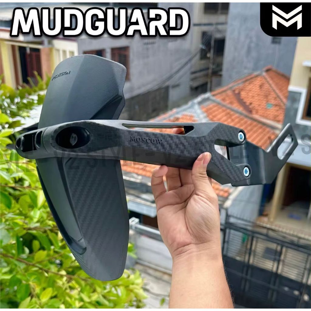 MUDGUARD UNIVERSAL SPAKBOR KOLONG BELAKANG MUD GUARD PENAHAN LUMPUR KARBON MUDGUARD MOSCOW ORIGINAL 