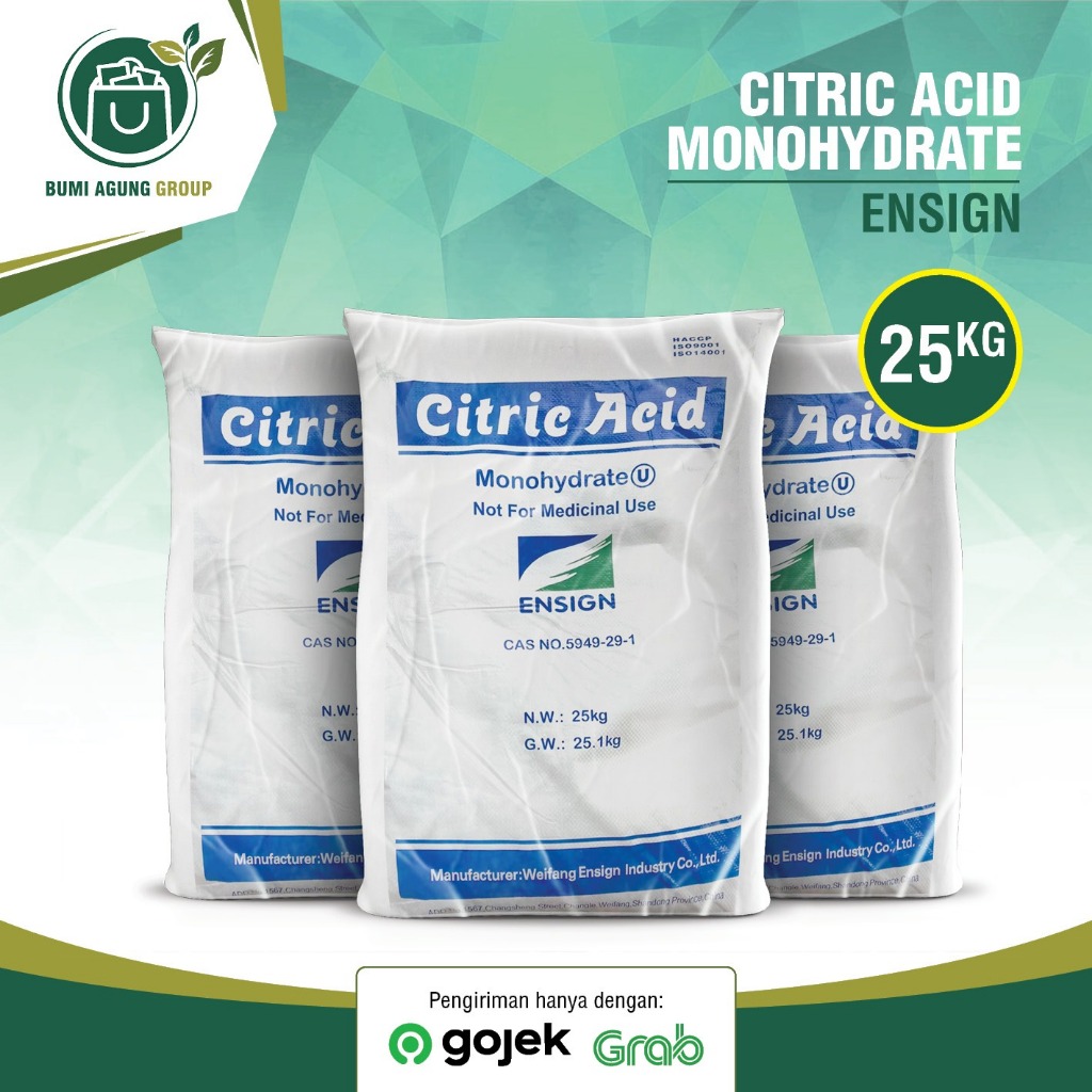 

CITRIC MONOHYDRATE/ CITRUN / SITRAT - 25 KG FOOD GRADE KHUSUS JASA KIRIM INSTANT