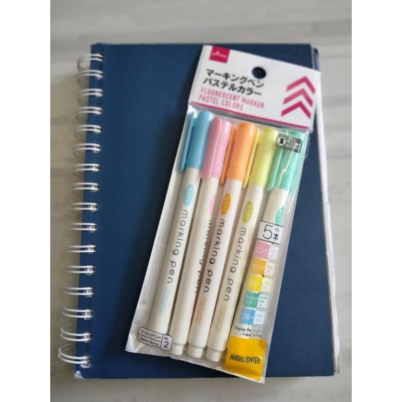 

fluorescent marker bright colors/Soft marking pen ash color highlighter/Spidol marker 5 warna dg ketebalan 4mm