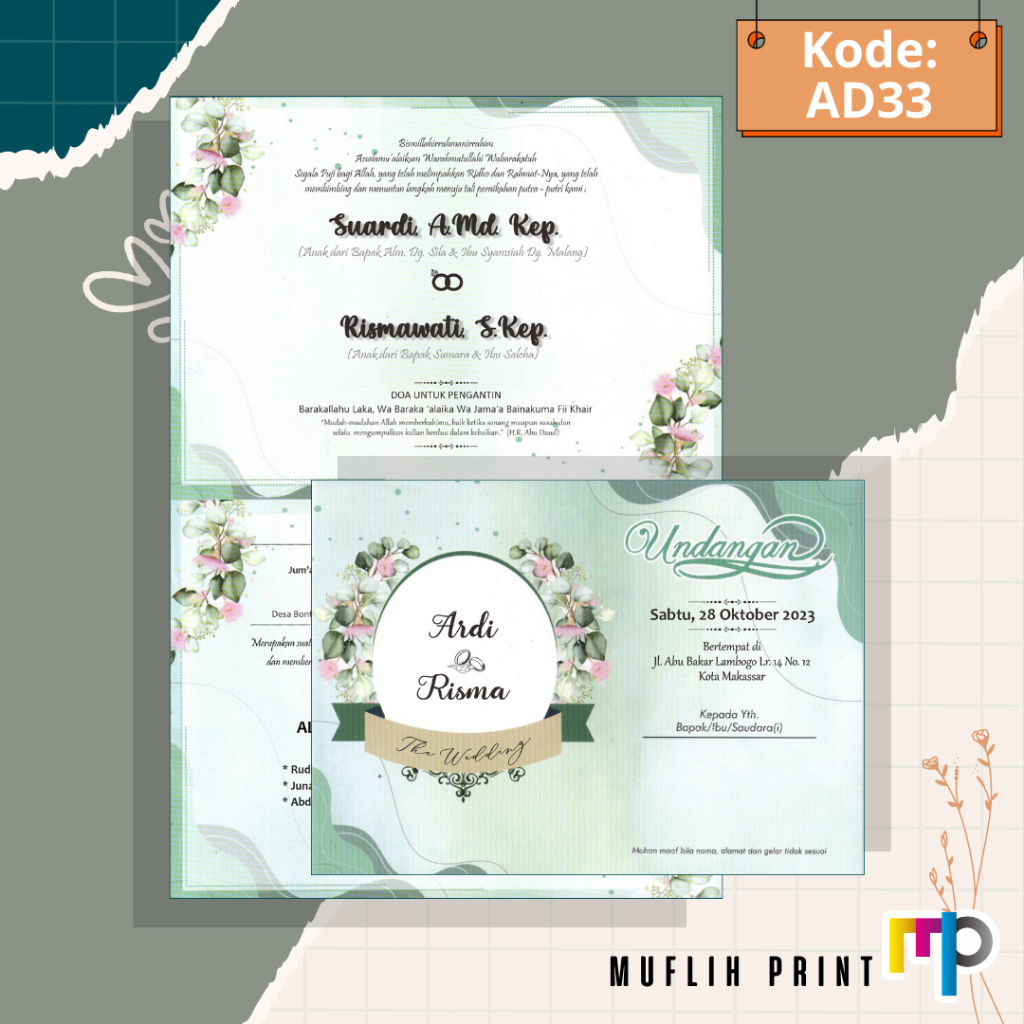 Blangko Undangan Pernikahan Kosong Murah + Amplop Undangan AD33