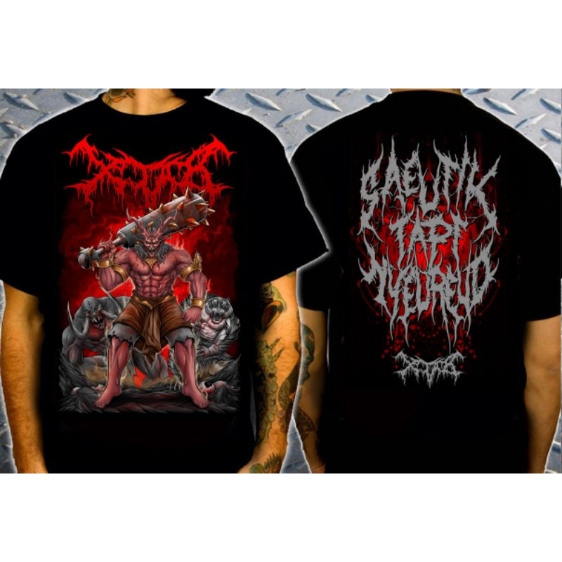 XTAB DISTRO Kaos XTAB - SAEUTIK TAPI NYEREUD Premium tshirt kaos band metal deathmetal xtab distro B