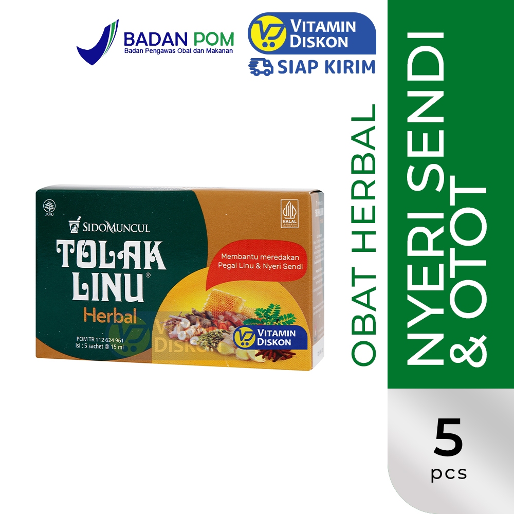 Sidomuncul Tolak Linu Cair 1 Box (5 Pc) | Obat Herbal Mengatasi Letih, Pegal Linu Dan Nyeri Sendi