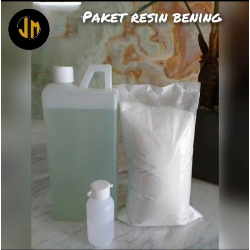 Paket Resin Bening Talk dan Katalis / penambal Nat Marmer dan Granit