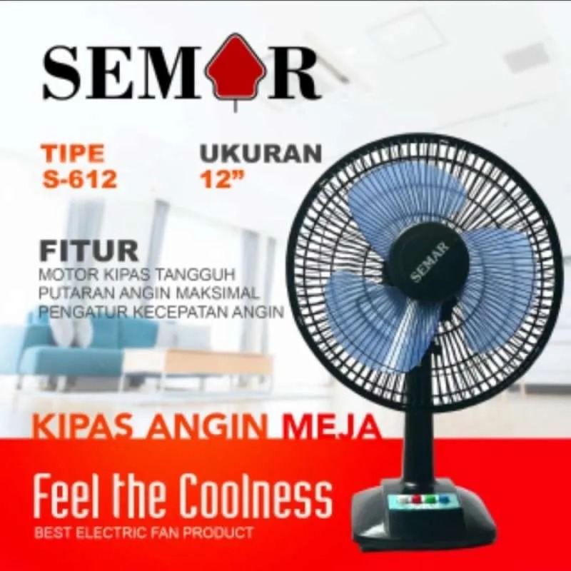 Kipas Angin Duduk/Meja Semar 12 inch S-612