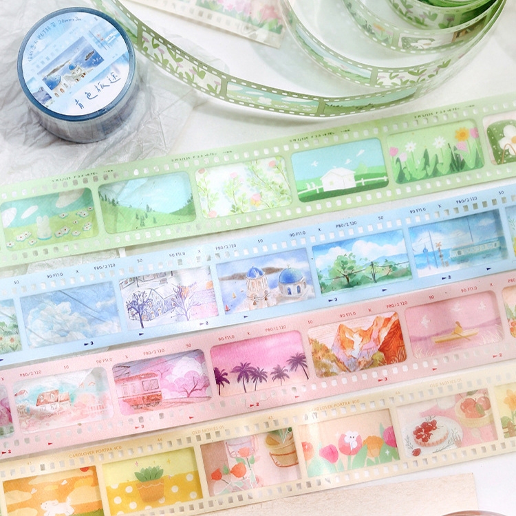 

[Artopia] Sticker Roll Colorful Photo Cute Stiker Film Fotografi Lucu Cartoon DIY Scrapbook