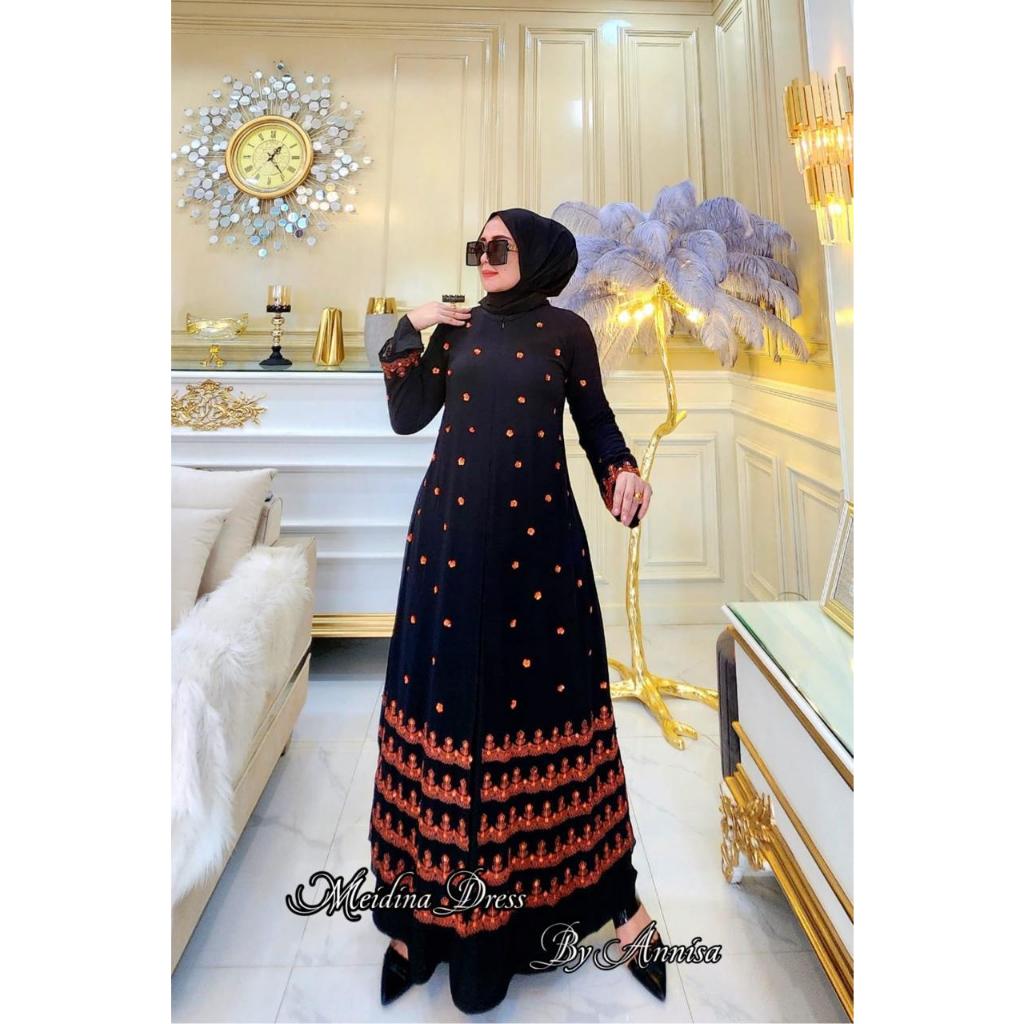 DRESS MEIDINA SPECIAL RAYA BY ANNISA – Gaun Muslimah Mewah | Jersey Korea, Ceruty Baby Doll & Bludru