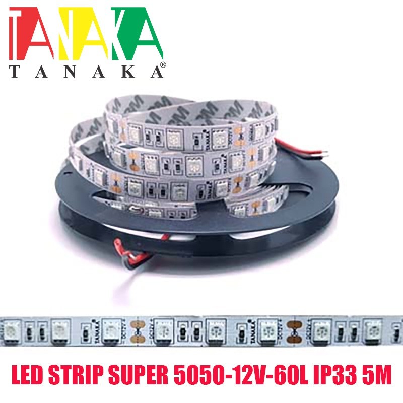 TANAKA LED STRIP 5050 IP33 60 mata besar led 12v putih biru yellow red