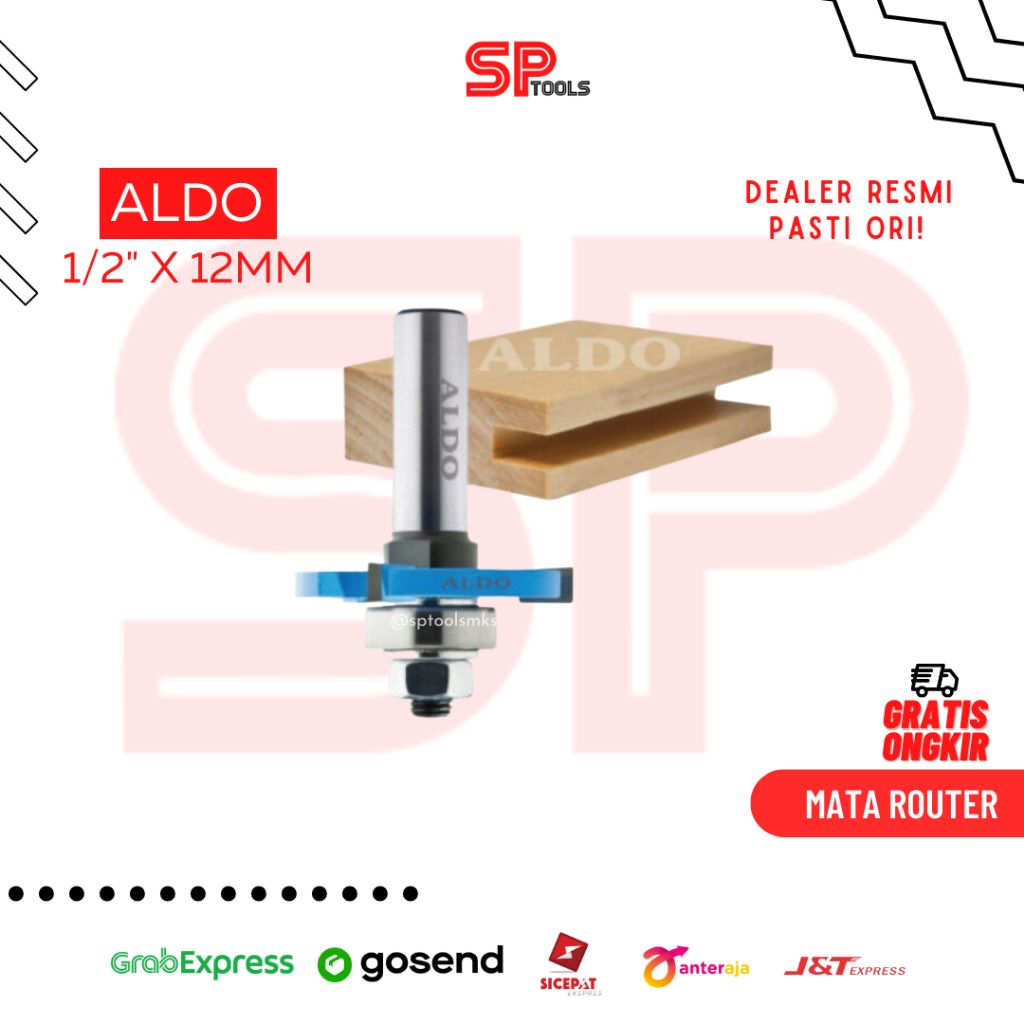 MATA ROUTER PROFIL SLOTING SLOTTING BEARING BIT 1/2" X 12MM ALDO