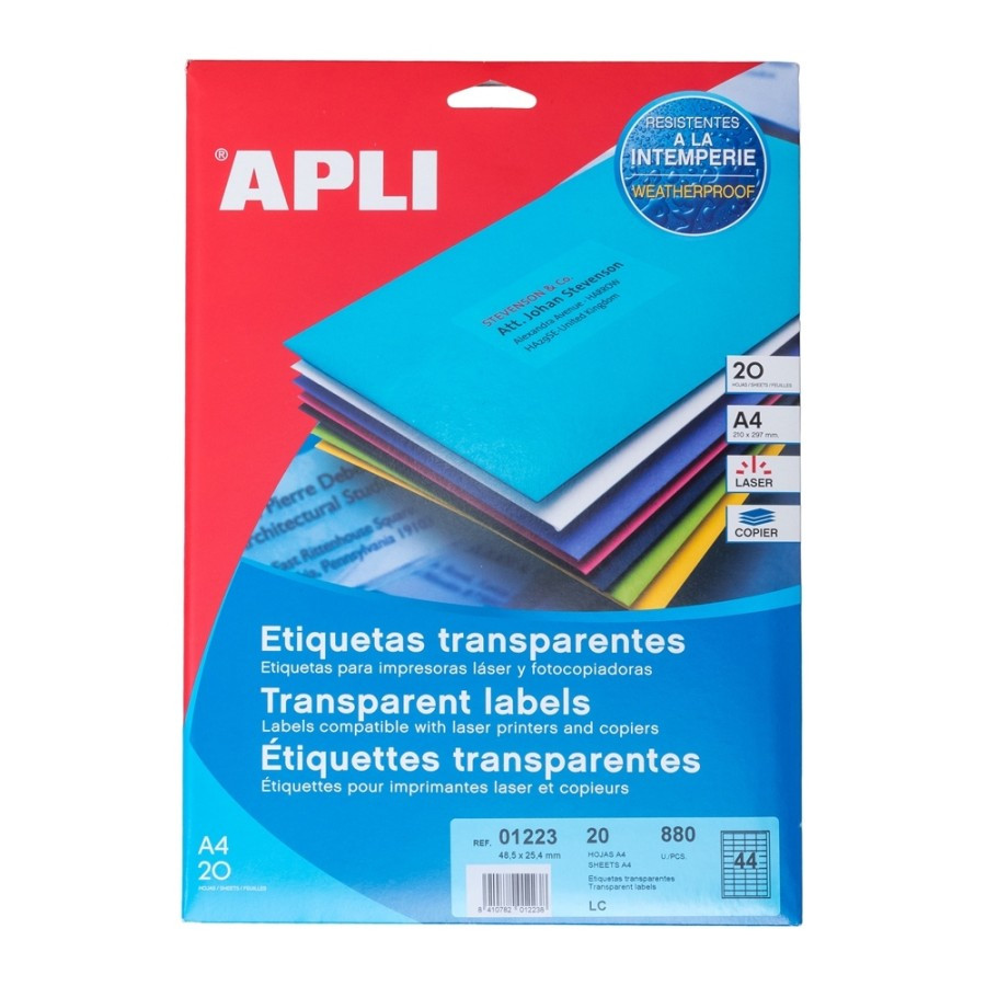 

APLI Label Polyester Transparent 48.5 X 25.4MM 880 unit # 01223 (pcs)