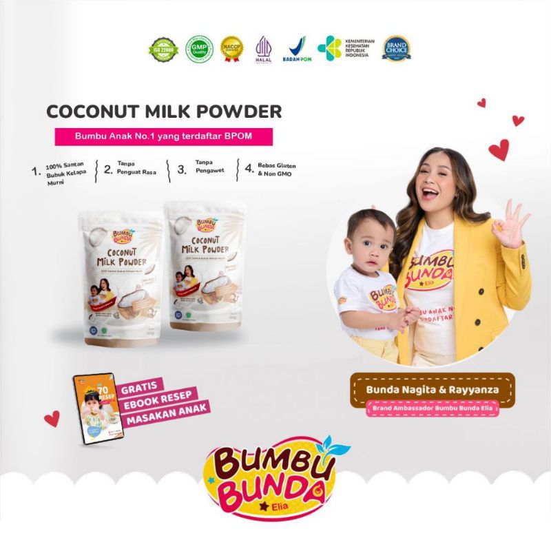 

Bumbu Bunda Elia Coconut Milk Powder - Santan Bubuk Kelapa Murni MPASI