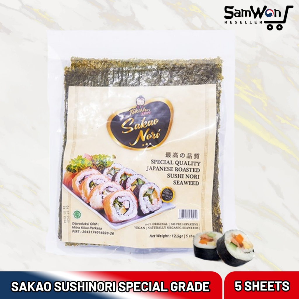 

SAKAO Nori Special Grade 5 Sheet - Rumput Laut Seaweed Sushi Tokinori