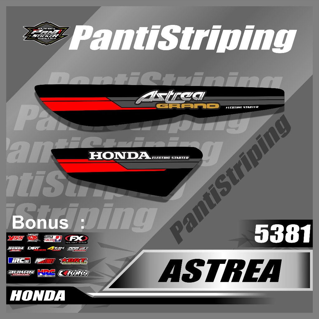 Stiker Striping Aksesoris Astrea Grand Semifull - Sticker skotlet Motor Astrea Grand Variasi Desain 