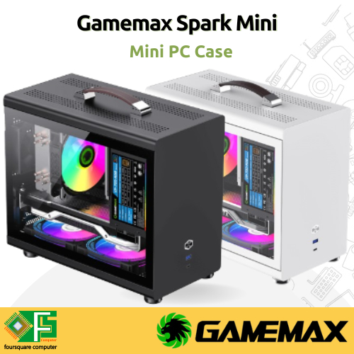 Gamemax Spark Mini White & Black | Casing PC Mini | CPU PC Case Gaming