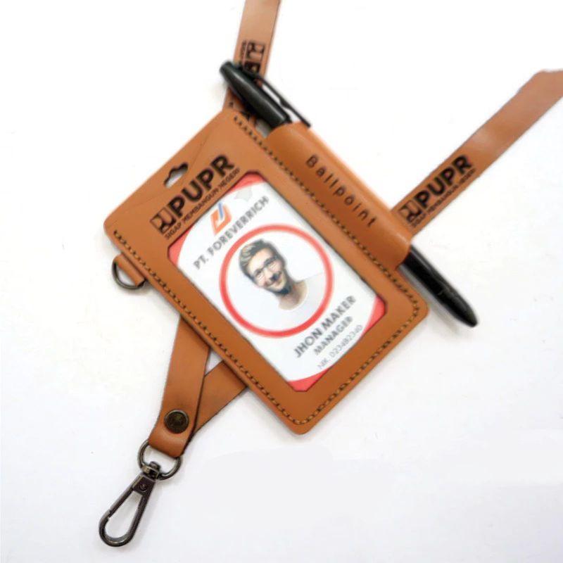 

[ ARF_73 ] hend tag work ID card made of genuine leather, custom with your own name and company name