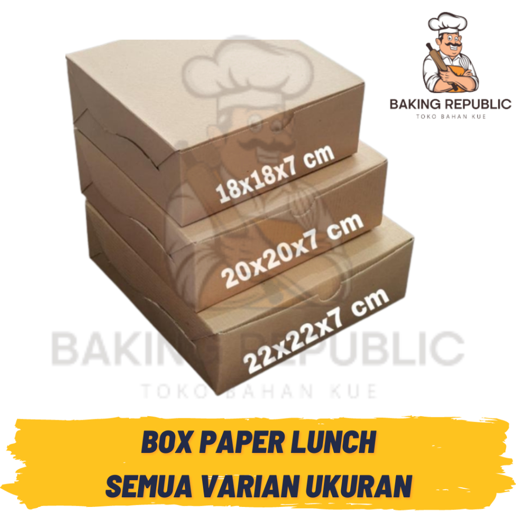 PAPER LUNCH BOX | 5 PCS | BOX | BOX MAKANAN | FOOD GRADE | BOX HAMPERS