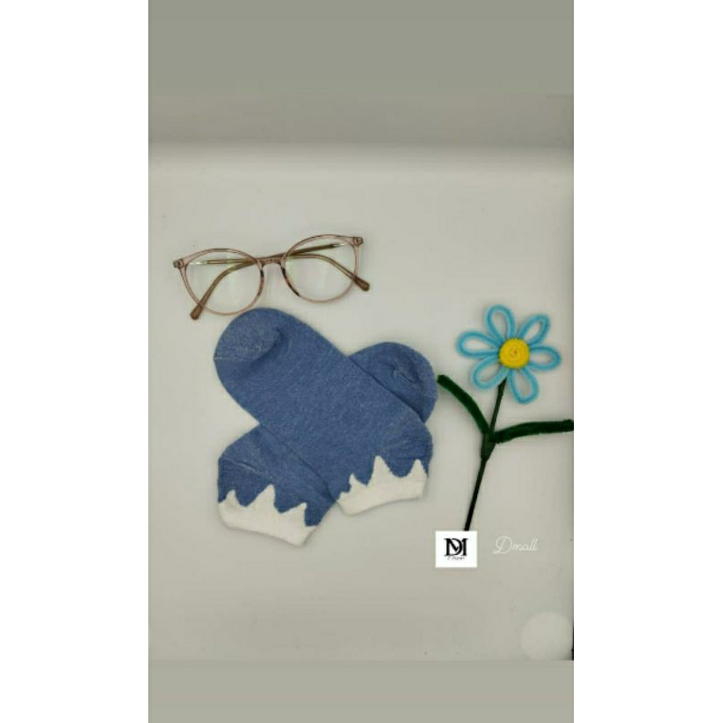 kaos kaki 2 warna motif polos