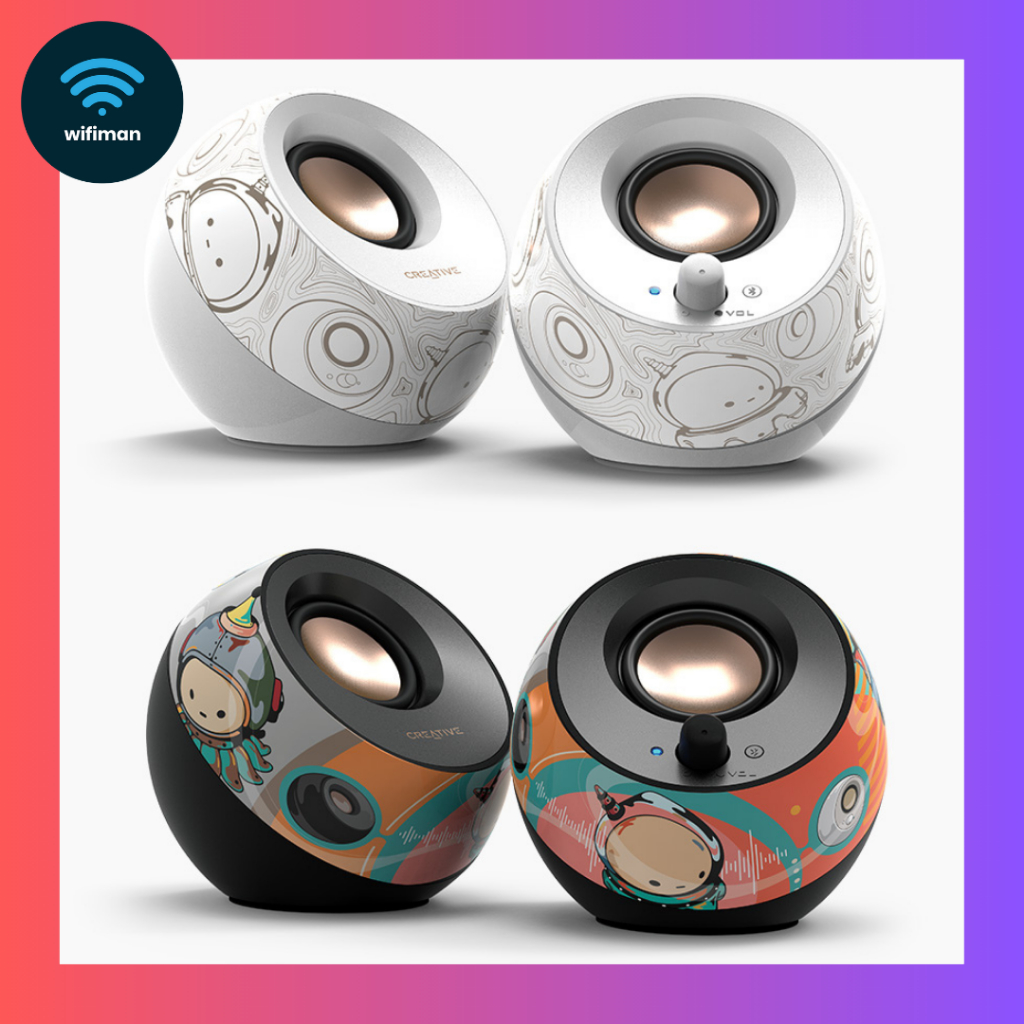 Creative Pebble V3 Artisan Edition Black White  - Speaker Bluetooth Limited USB C Hitam Putih