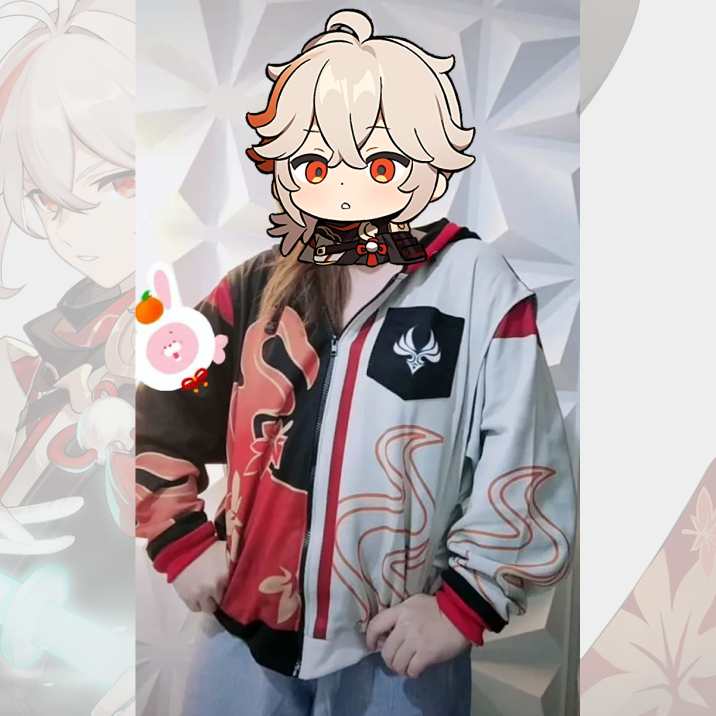 Jaket Kazuha Genshin Impact Cosplay Bahan Halus Lembut Tebal Full Print Sublim Bisa Custom