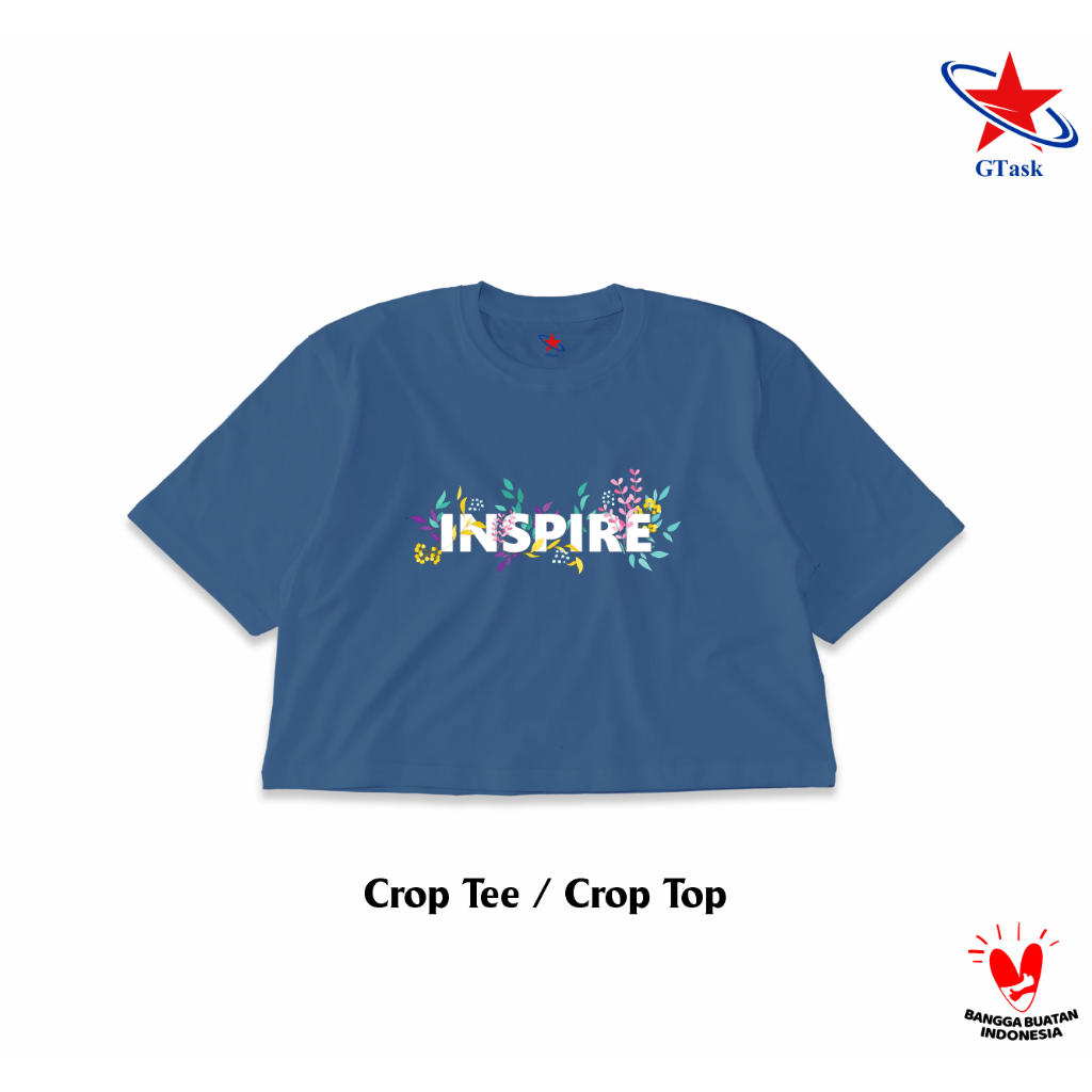 Baju Kaos Crop Top Inspire OverSize | Crop Tee Oversized Hijab Dewasa GTask Korean Style