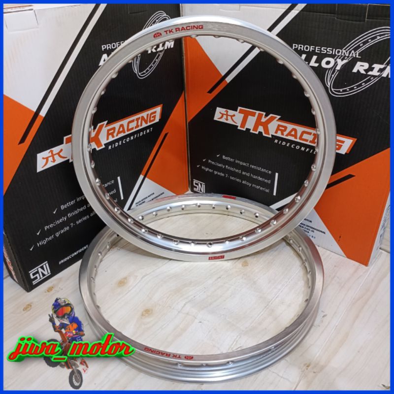 velg TK racing ring 18 160 185 dan 185 215 hole 36 harga sepasang TK racing bright warna silver