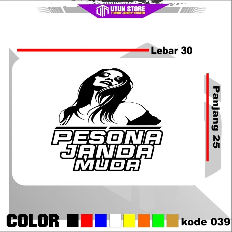 (UTUN STIKER) Stiker Cutting Pesona Janda Muda Stiker Cutting Universal Stiker Warna Hitam Merah Kun